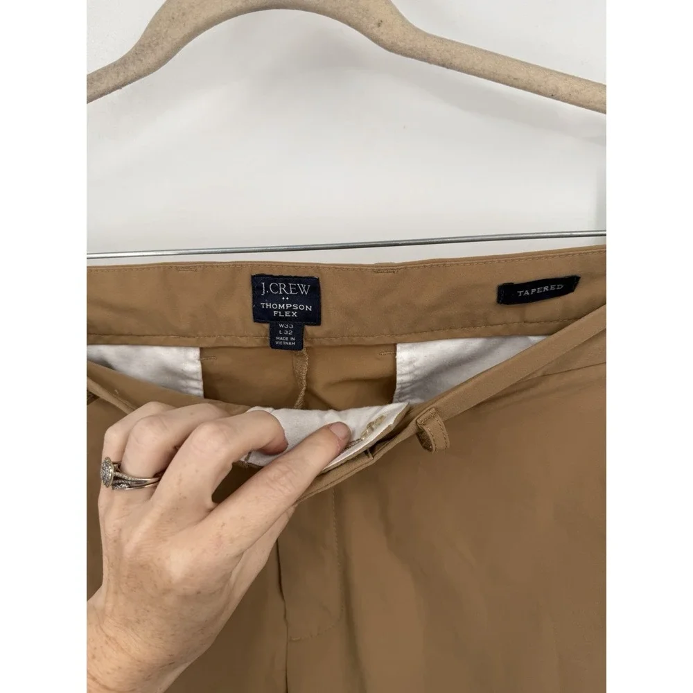 J. Crew Thompson Flex Mens Tapered Chino Pants Size 33/32 Preppy Old Money Basic